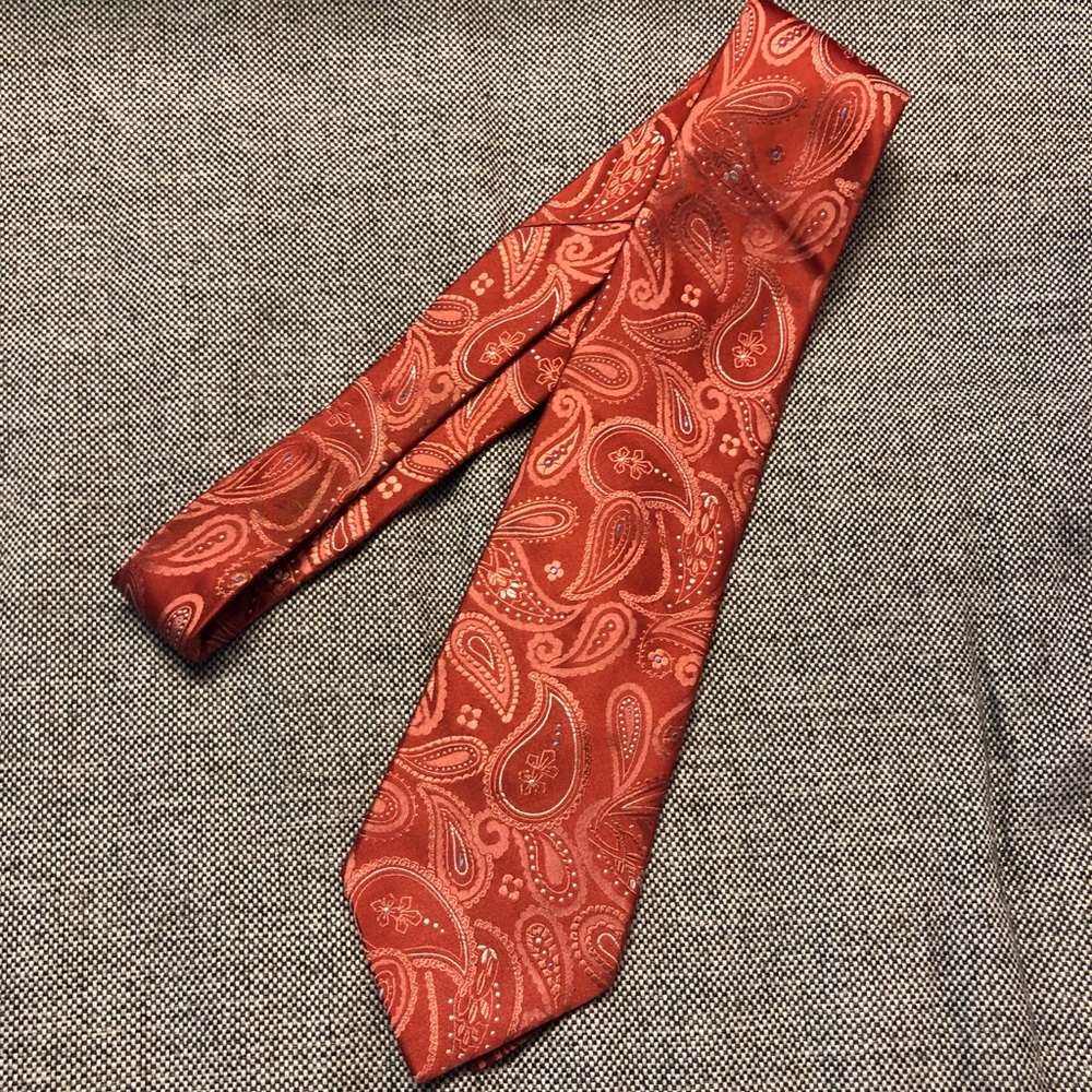 Orange paisley tie